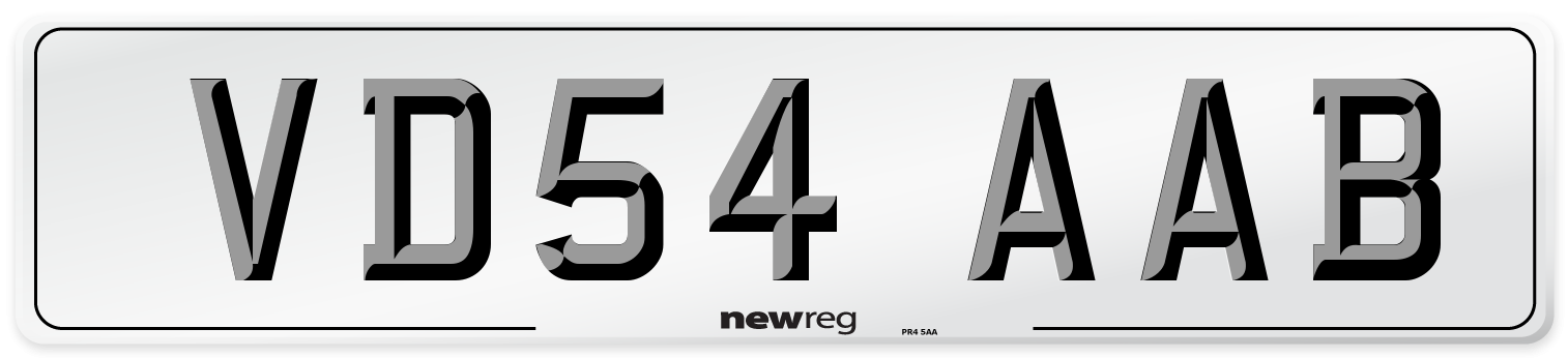 VD54 AAB Number Plate from New Reg